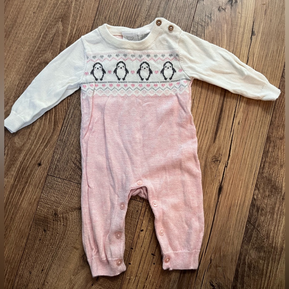 Penguin, sweater romper onesie